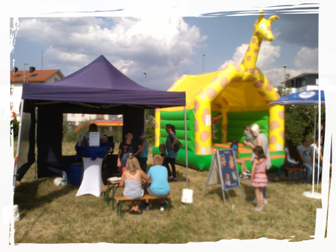 Kinderschminken mit Hüpfburg Giraffe